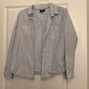 Sperry 100% Cotton Striped Lightweight Button Long Sleeve Blouse - Size L